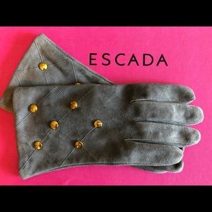 Gray Suede Escada Gloves